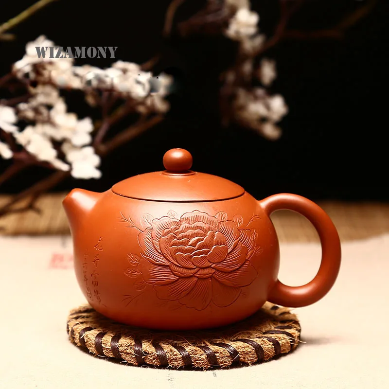 Чайный чайник WIZAMONY керамический из сиреневой глины и пиона 240 куб. См|pot tea|potted