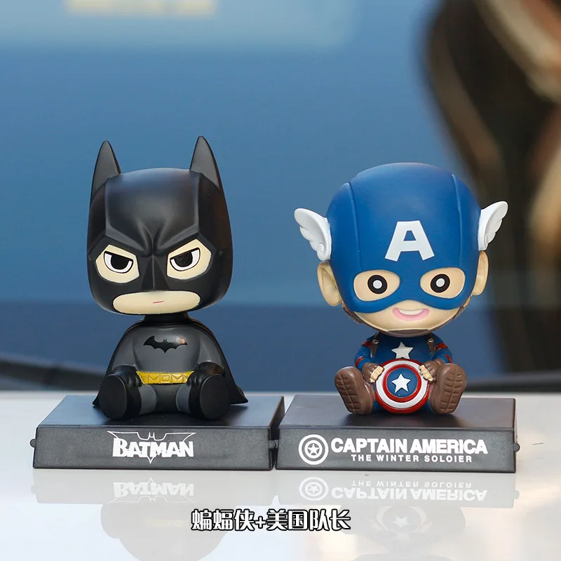 Автомобиль Bobble головы Аниме Фигурка героев экшн Капитан Америка Человек паук