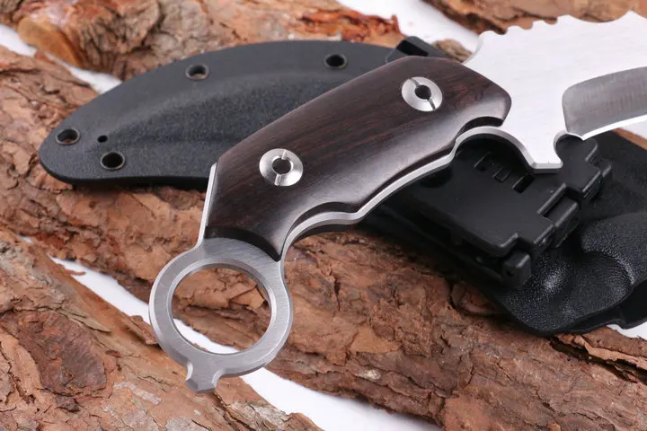 EDC Tools 440C Blade Ebony Handle Hunting Knife Karambit Tactical Fixed Knives climbing adventure Camping Survival Knife. | Инструменты