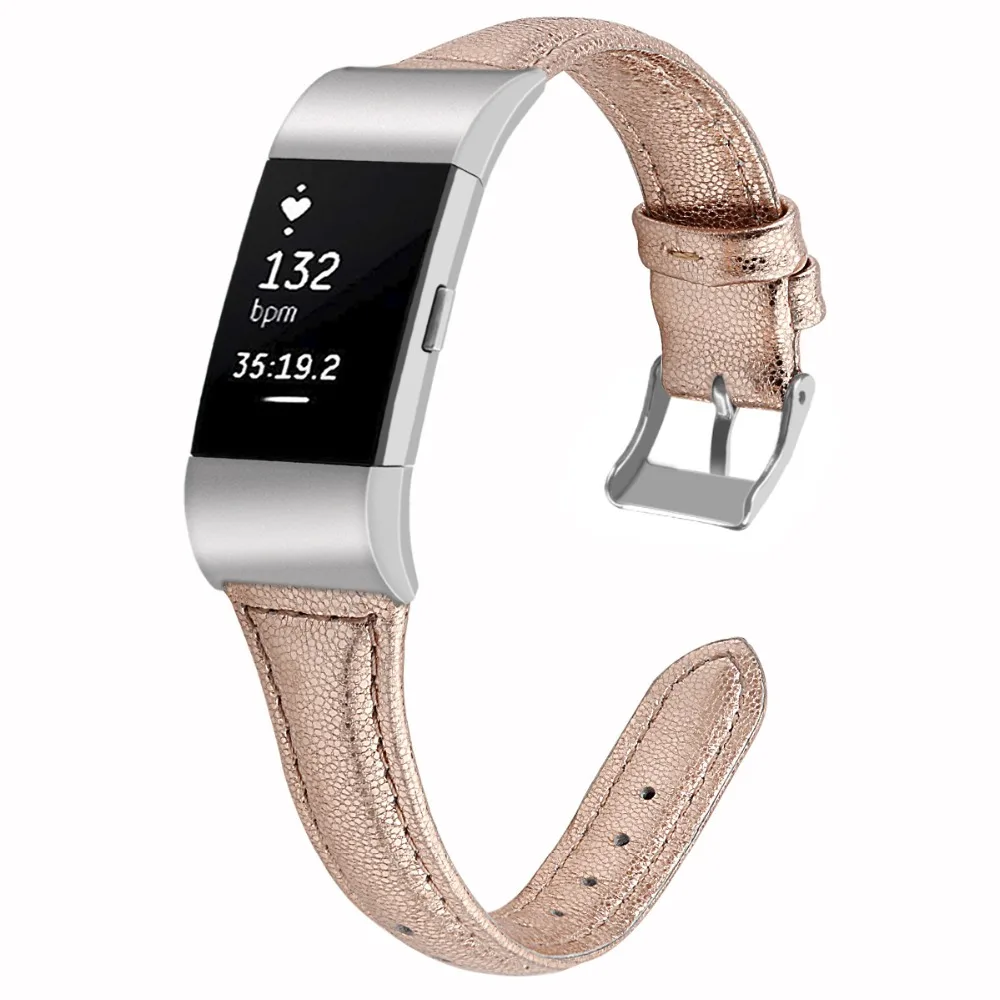 Полосы для браслета FitBit Charge 2 кожи Роза Золотые ремешки для FitBit Charge 2 кожаный браслет с ремешком ремешок для часов кожаный ремешок