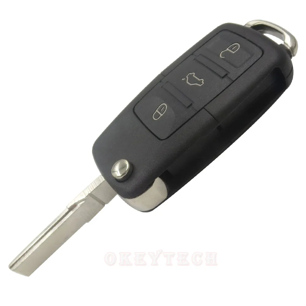 OkeyTech Switchblade оболочки флип ключ чехол для VW Volkswagen B5 Golf Polo Passat Автомобильный 3 кнопки
