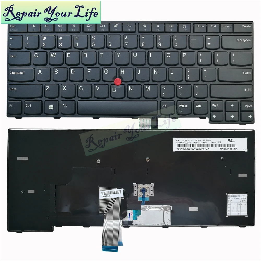 Ремонт клавиатуры ноутбука You Life для Lenovo Thinkpad E470 E475 английская клавиатура Новинка