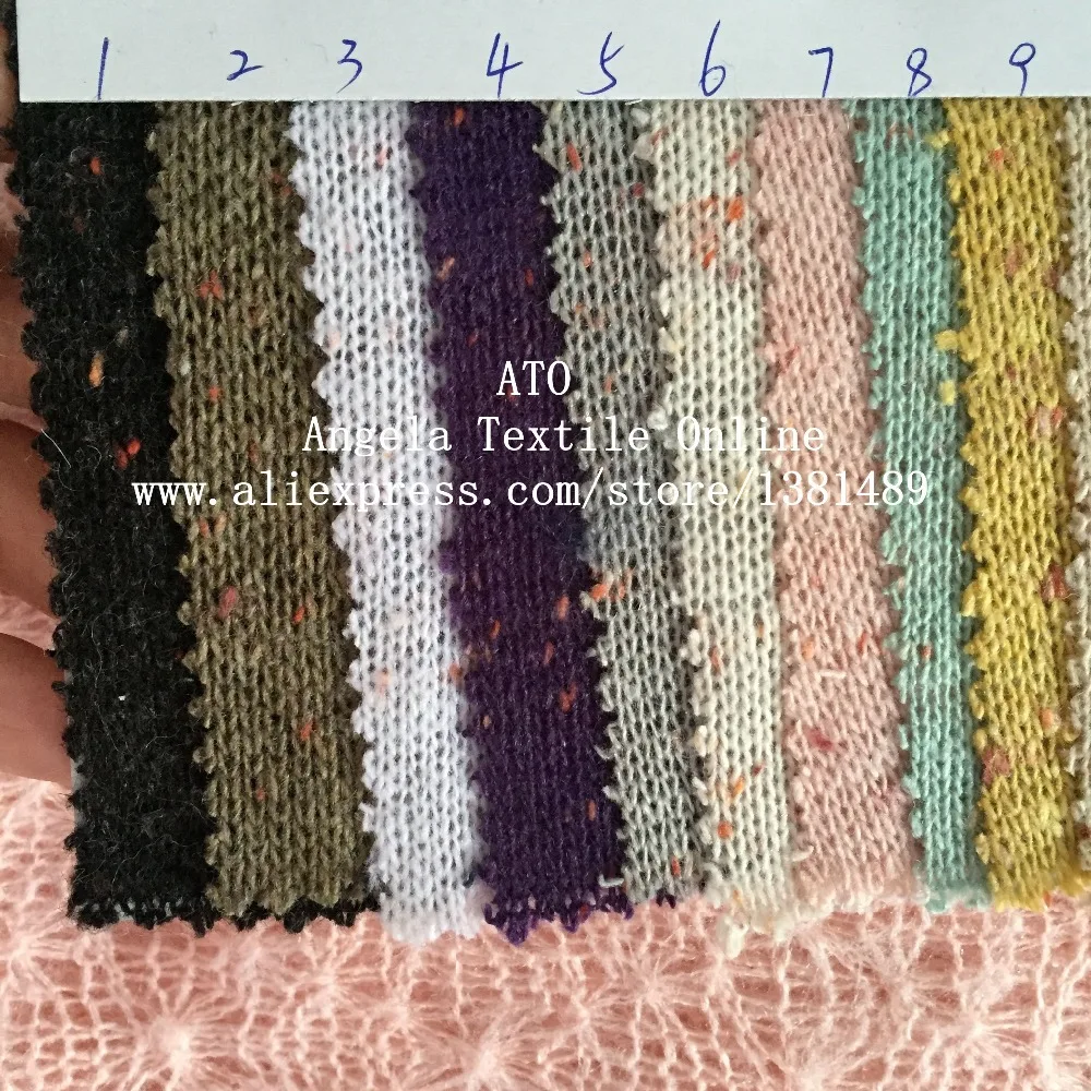 Стрейчевая трикотажная ткань для свитера в красный горошек текстильная