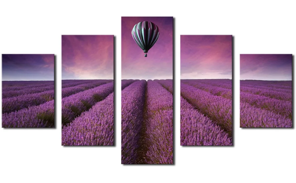 2017 Красивая Лаванда оригинальная и на воздушном шаре 5 панелей/комплект Hd
