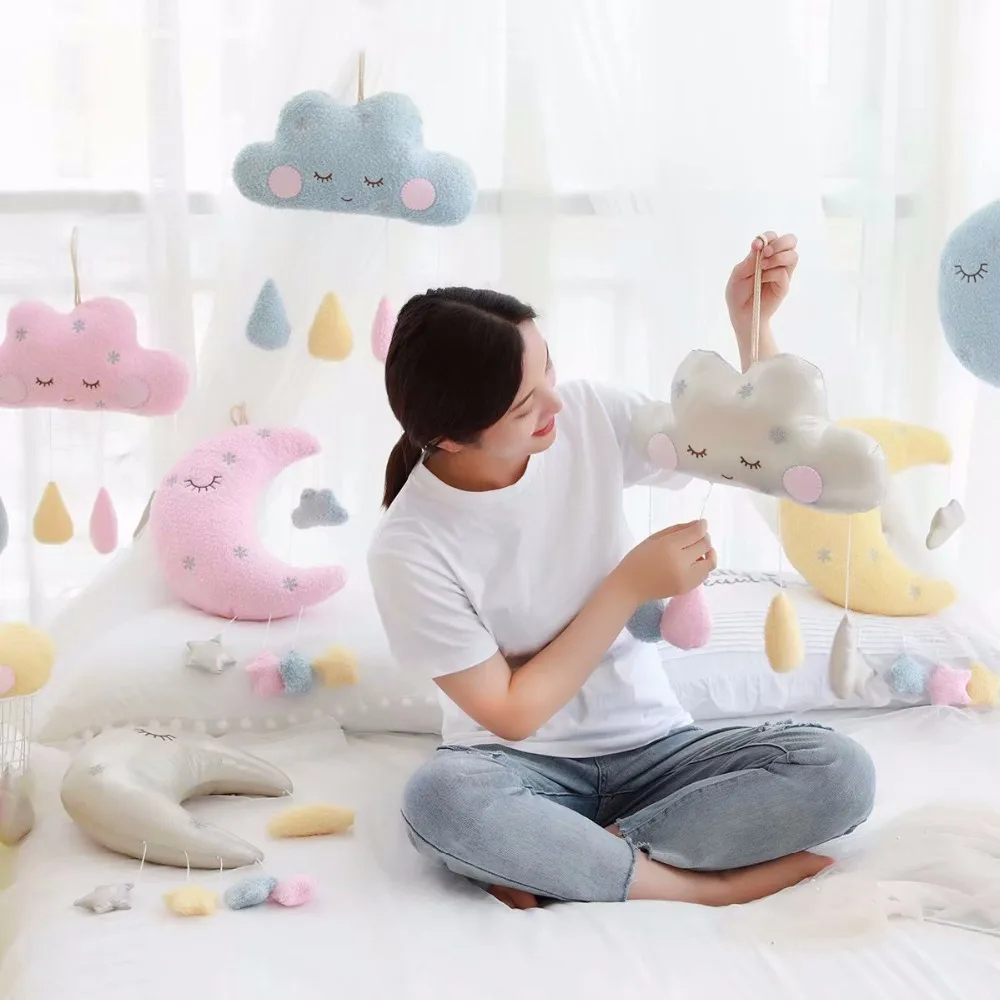 Новая плюшевая подушка Ins Cloud, мягкая подушка Kawaii Cloud с дождем, мягкие плюшевые игрушки для детей, подарок для детской комнаты