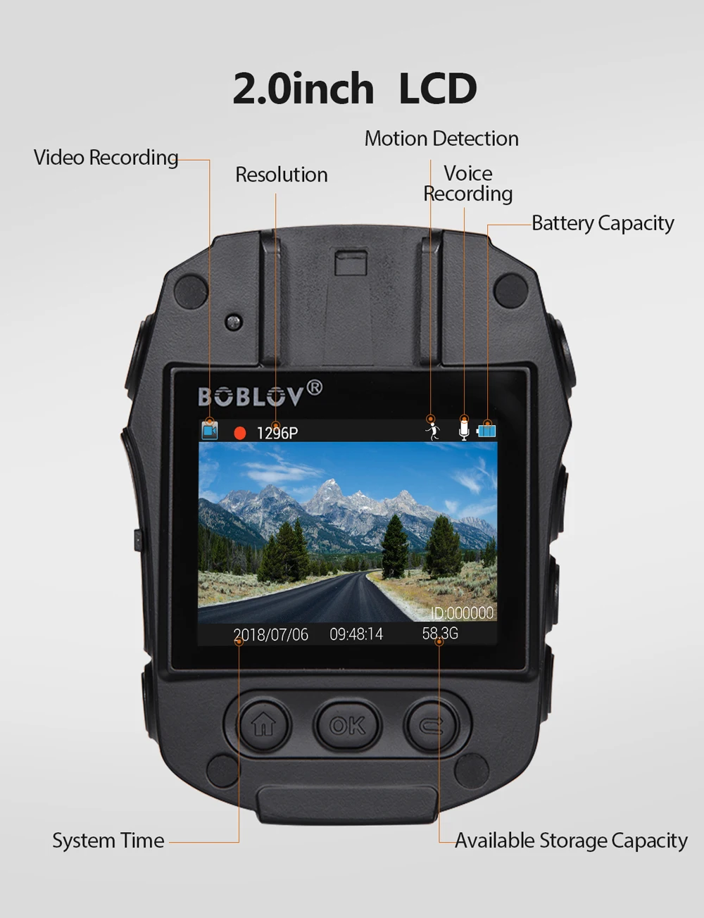 BOBLOV PD50 FULL HD 1296P камера для тела, полицейская ИК камера ночного видения, мини-камера, полицейский видеорегистратор, WDR камера безопасности, Карманная камера