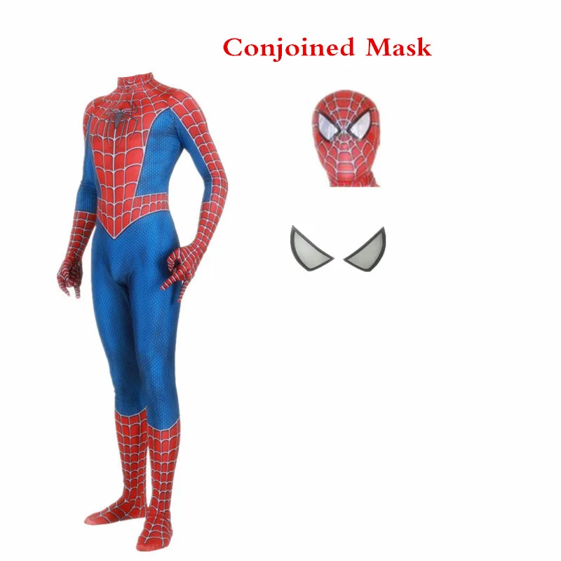 mask removable Детский Взрослый костюм паука 3 Raimi человек паук косплей костюм человек паук костюм супергероя Боди Комбинезоны Zentai для мальчиков - Цвет: mask removable