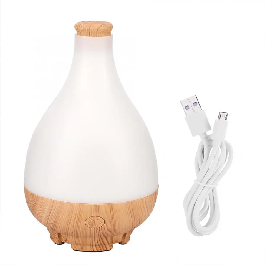 

100ml Ultrasonic Air Humidifier Aroma Essential Oil Diffuser with Wood Grain Color Changing LED Lights for Office Home