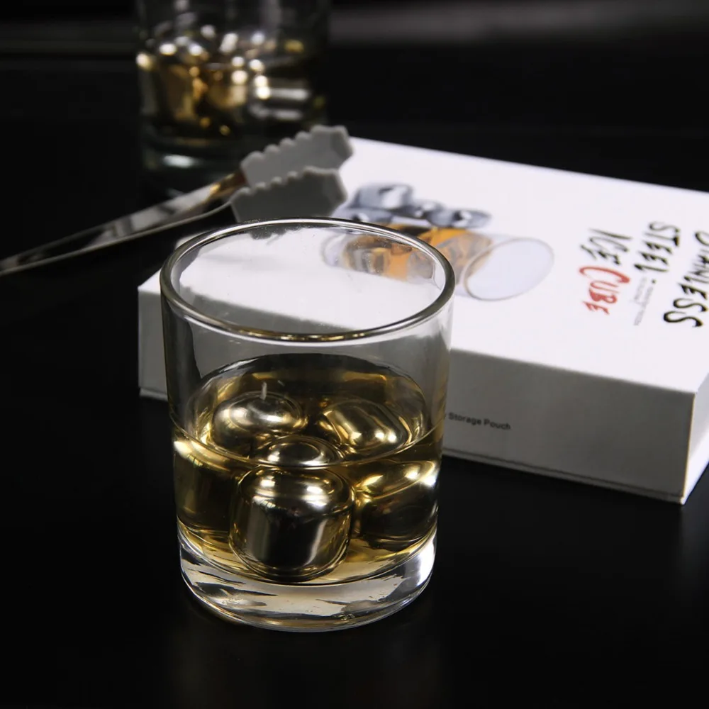 Камни для виски из нержавеющей стали многоразовые кубики льда бриллиантовые