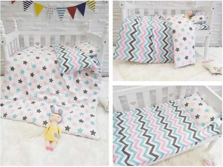 

With filling! Colorful wave Baby Bedding Set ,Unpick And Wash Bed Sheets,Duvet/Sheet/Pillow,