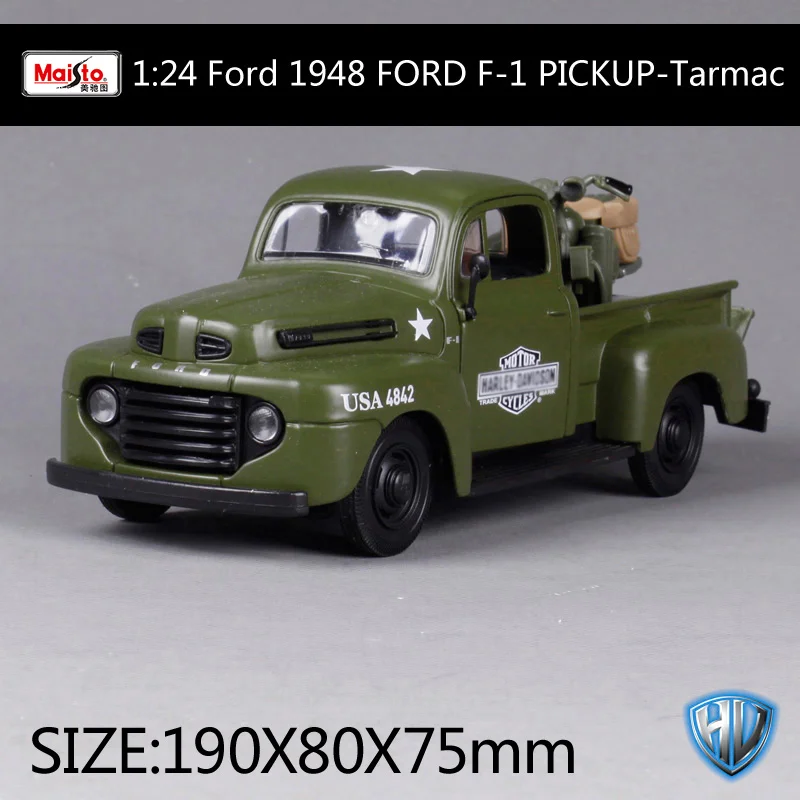 32185 Maisto 1:24 1948 FORD F-1 пикап черный красный асфальт оранжевый литой под давлением модель автомобиля игрушка Новинка в коробке - Цвет: 32185