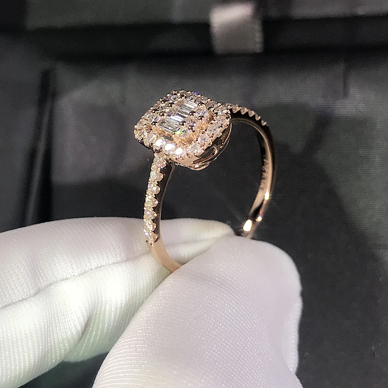 100% 18K 750Au золото Moissanite бриллиантовое кольцо D Цвет VVS с национальным сертификатом MO