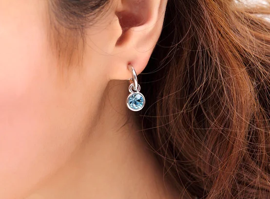 Круглые серьги для женщин Bijoux (украшения своими руками) кристаллами от сваровски