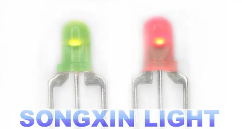 500 шт прозрачные круглые двухцветная Кольцевая вспышка светодиодный 3 мм Би цвет