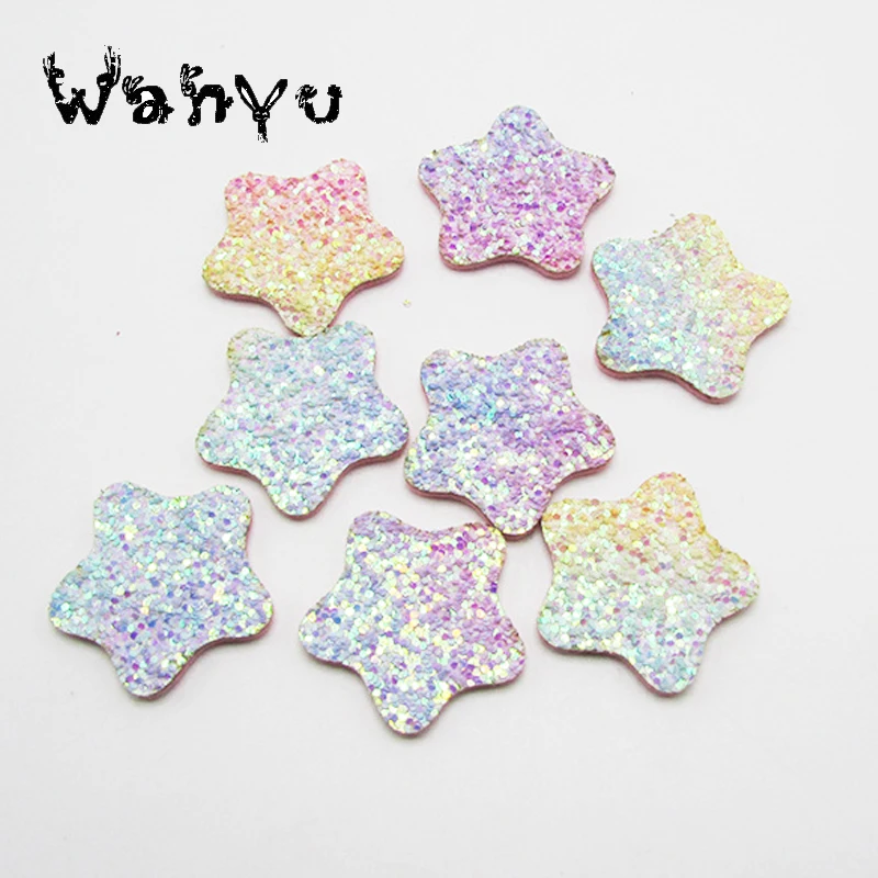 3cm Glitter Baby Girls Hair Accessories Shiny Star Padded Appliqued for BB Clip Decoration Cake | Дом и сад