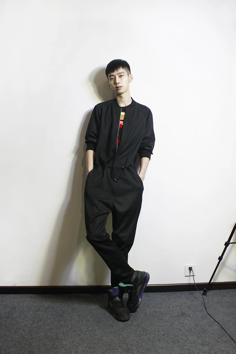2023 Men's Clothing Fashion Solid Color Casual Personality Tooling Baseball Uniform Jumpsuit One Piece Trousers Singer Costumes