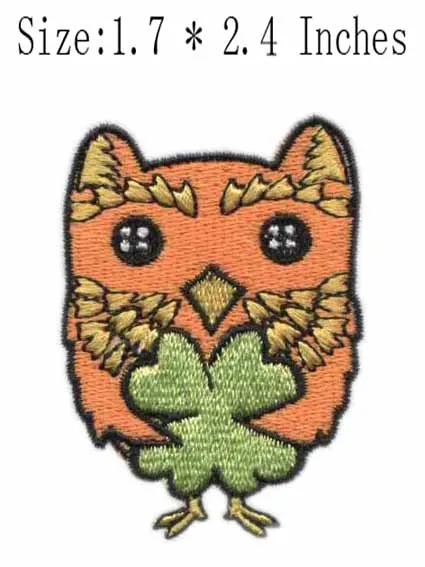 

Lucky bird 1.7"wide embroidery patch for green leaves/sew on clothes/so cute