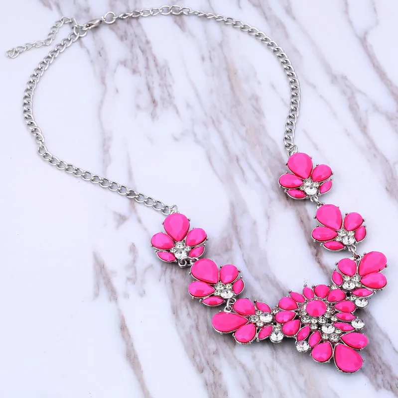 ZOSHI Красочные Стразы в форме цветка ожерелья для женщин модная обувь с украшением