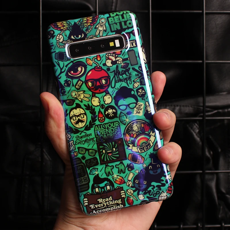 Зеленые Смешные doodle мультфильм чехол для samsung galaxy s10 плюс s10 s10 lite S8 плюс S9 плюс Чехол