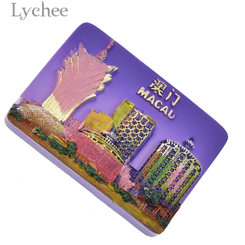 Lychee Life Макао пейзаж магнит на холодильник креативные прямоугольные магниты