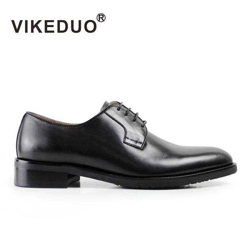 Туфли мужские VIKEDUO из натуральной телячьей кожи свадебные офисные черные ручной