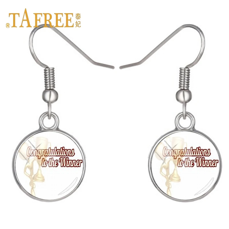 Простые Модные ретро серьги TAFREE Я люблю раньше для мужчин и женщин шахматная