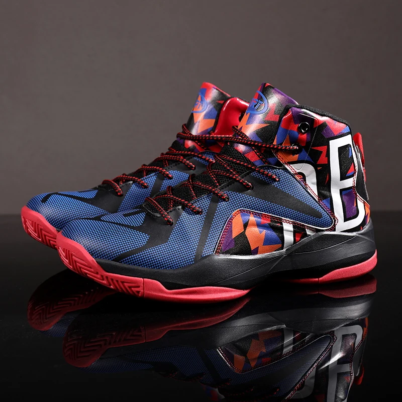 Blue Высокое качество Мужские Baaketball Обувь Zapatillas Basquetball Hombre уличные удобные баскетбольные ботинки мужские кроссовки спортивная обувь - Цвет: Blue