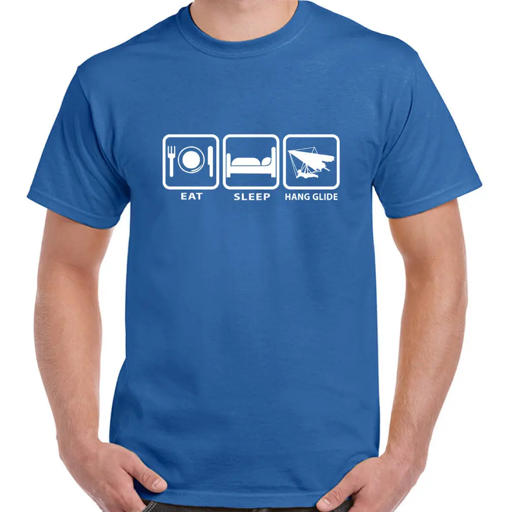 

Fashion 2019 Top Tee Mens Eat Sleep Hang PLANEUR - Hommes T-shirt HANG GLIDER Print T Shirts Men