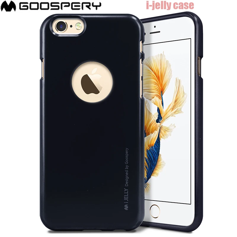 MERCURY Goospery i Jelly ТПУ чехол Бампер Тонкий металлический логотип отверстие для iPhone 6 7