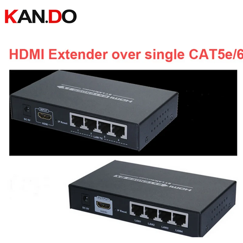 374 HDMI av Extender cat5e/cat6 Full HD 1080P Transmitter Receiver 120M HDMI Converter W/ HUB 4-LAN Output wireless av adapter