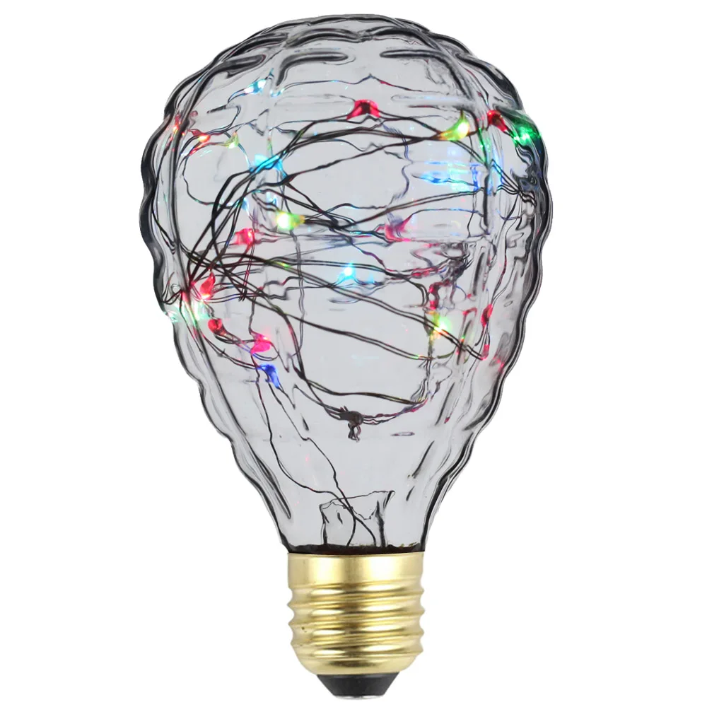 Цветная (RGB) Цвет флэш-Медный провод edison светильник лампа светодиодный мерцающий s