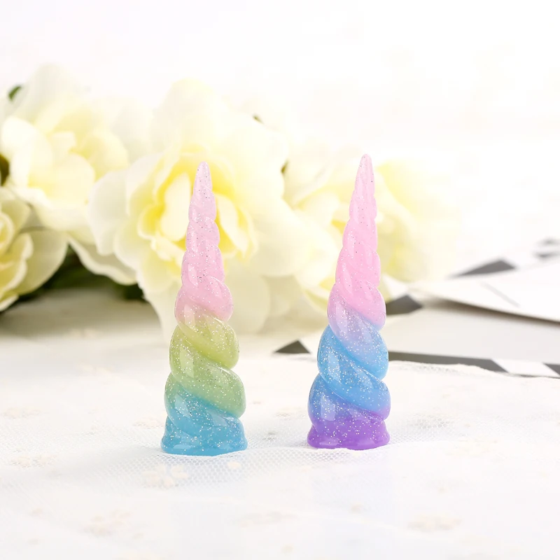 

10pcs 71*21mm big size rainbow glitter unicorn horn charms Unicorn Jewelry necklace pendant keychain charms for DIY decoration