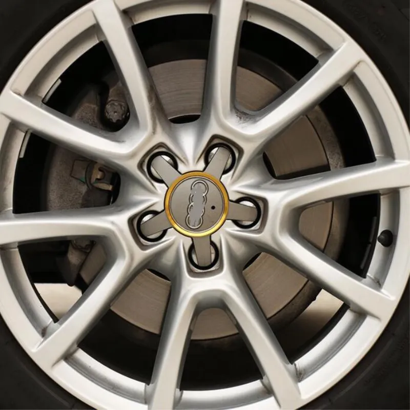 4PCS for Audi Gold 4 шт., покрытие для автомобильных колес, стандартное декоративное кольцо, яркая полоса для Audi Q5Q3Q7A8A3/A4LA1A2A5A7, новое A6L модифицированное 18 Q5L, аксессуары - Название цвета: 4PCS for Audi Gold