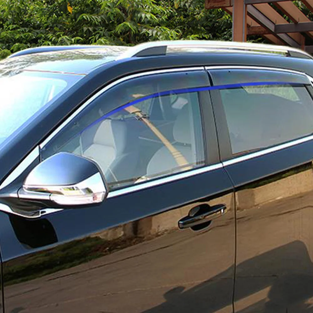

For MG ZS 2018 Car Accessories Window Visor Sun Rain Wind Deflector Awning Shield Vent Guard Shade Cover Trim 4Pcs AITWATT