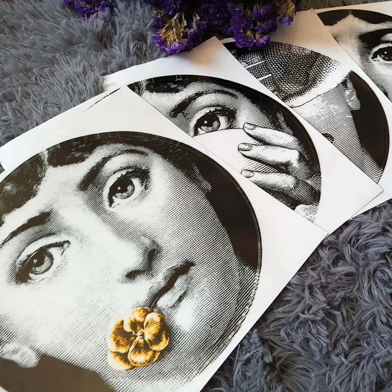 Fornasetti прозрачные наклейки стены декоративные классической художественной обои разделены роспись стены стикеры DIY украшения стены