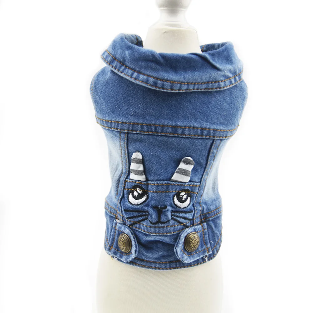Джинсовый пиджак с вышивкой kitty маленькая собака кошка джинсовый крутой собачий