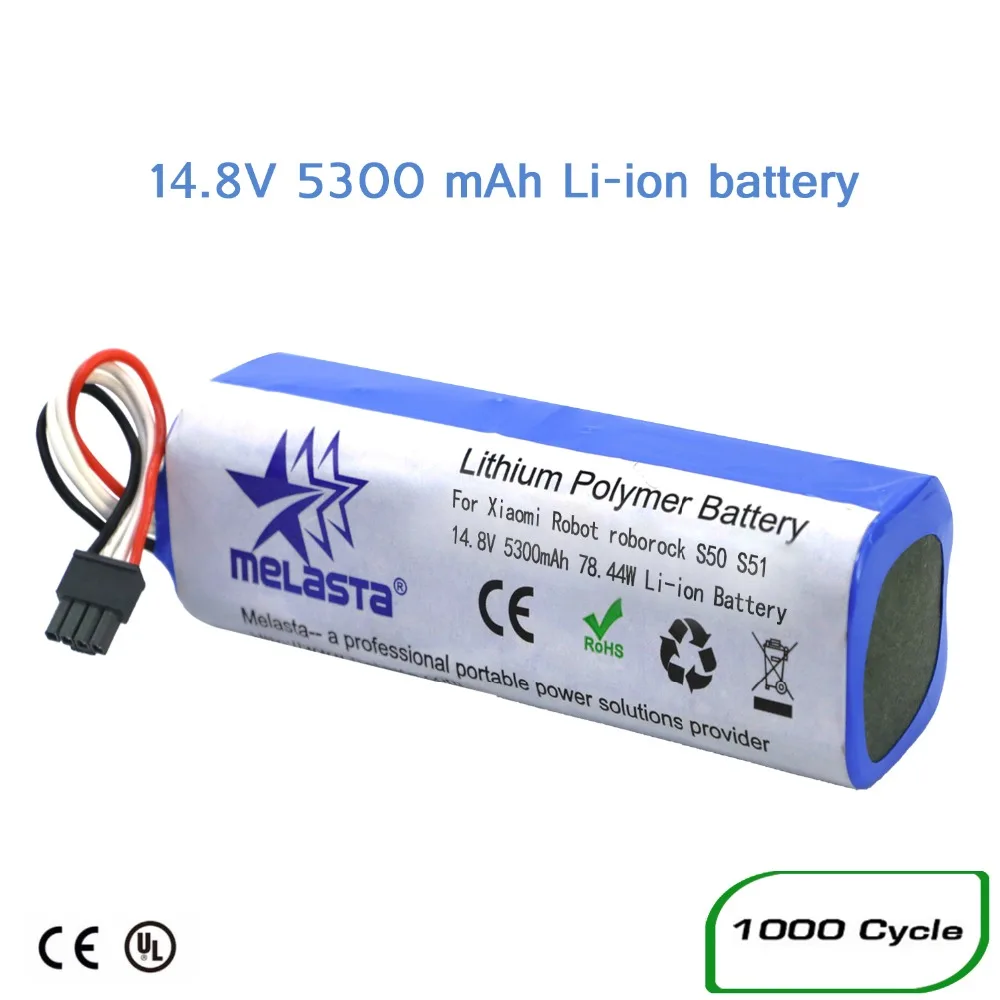 Высококачественный перезаряжаемый аккумулятор для робота Xiaomi mijia 14,8 V 5300mAh roborock S50 S51 аксессуары для робота-пылесоса