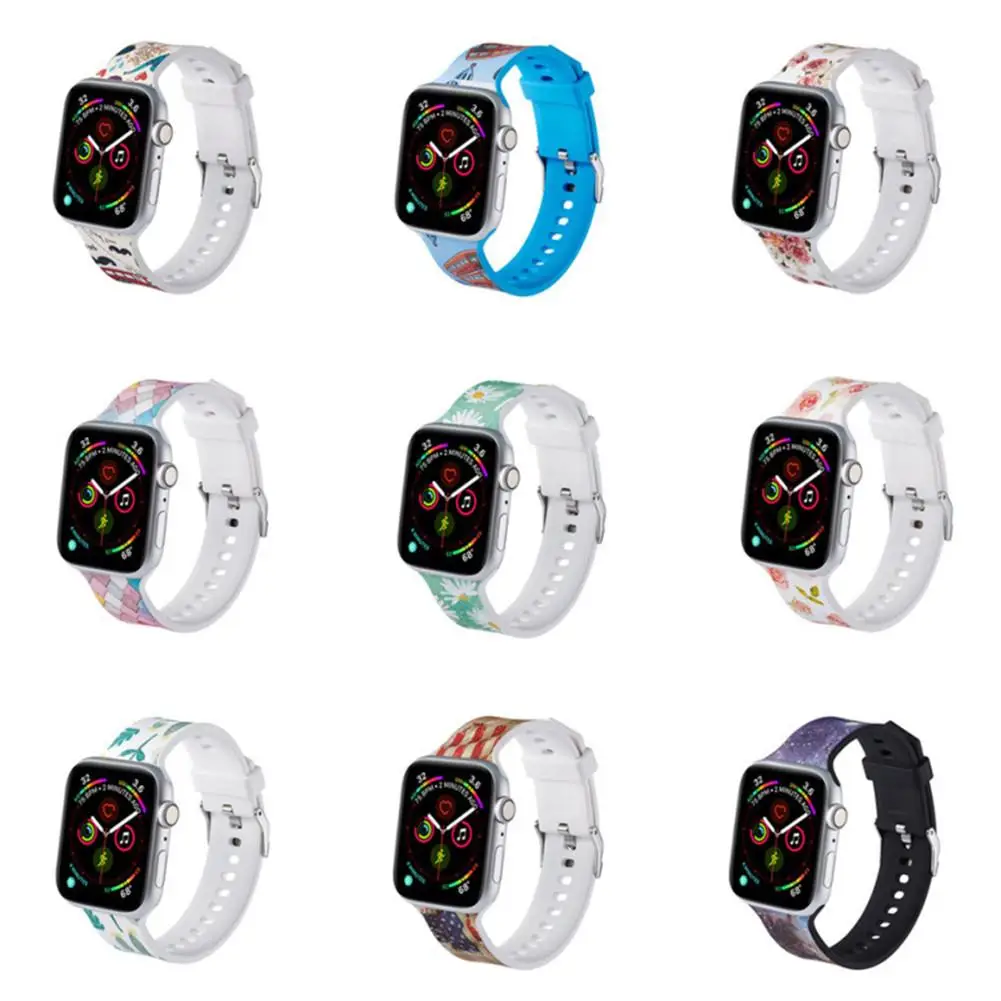 Яркие силиконовые часы ремешок замена Браслет для Apple iWatch 4 3 2 1 серии смарт 38 40 мм/42