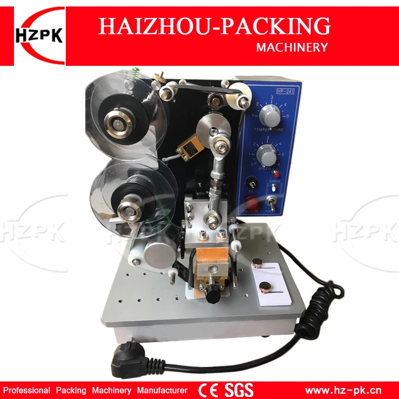 

HZPK Electric Hot Ribbon Label Printing Machine Numbers Print Machine Plastic Film/Plastic Bag Date Printing With A Ribbon Free
