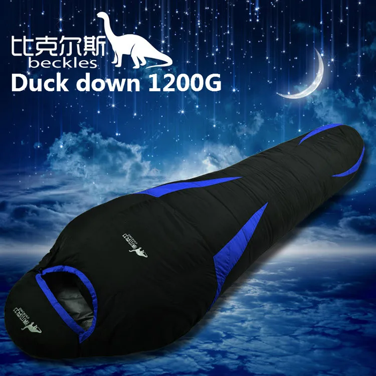 Duck down 1200G BECKLES, новинка, осенне-зимний водонепроницаемый теплый спальный мешок с гусиным пухом для отдыха на природе, спальный мешок для взрослых, 600 г-2500 г - Цвет: Duck down 1200G
