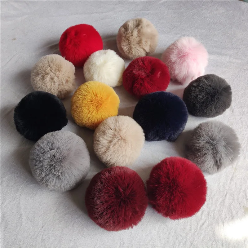 Оптовая продажа 10 шт./лот Меховые помпоны для сумок аксессуары одежды