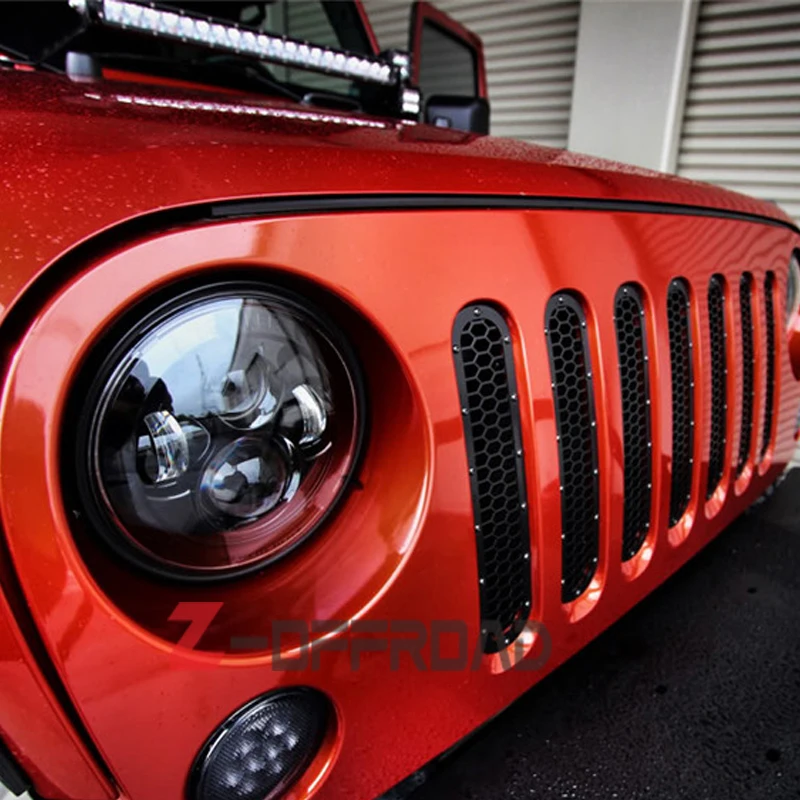 7 &quotчерные/Серебристые тонкие светодиодные фары с Hi/Lo лучом прожектора для Jeep