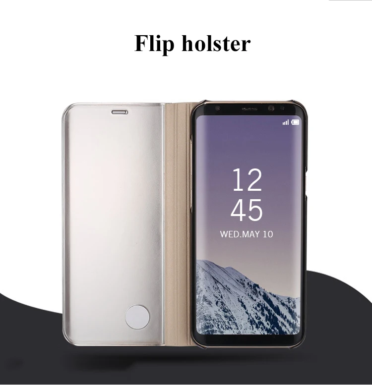 Mobile phone stents Luxury Clear View Mirror Flip Case For Samsung Note 8 S8 S7 S9 plus edge cover |