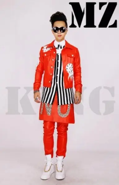 S 5XL хит 2018 Новая мужская певица Мода dj 2PM jun. k ds яркая сверлильная тонкая куртка