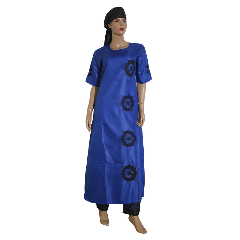 women royal blue H& D африканская одежда традиционные платья для пар для мужчин и женщин костюм Базен riche вышивка дизайн Дашики Халат - Цвет: women royal blue