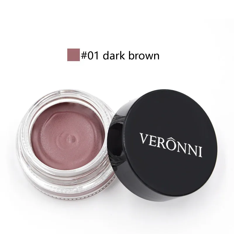 01 dark brown 8 цветов, матовый водонепроницаемый гель-крем для бровей, гель для бровей, без пятен, 21 г - Цвет: 01 dark brown