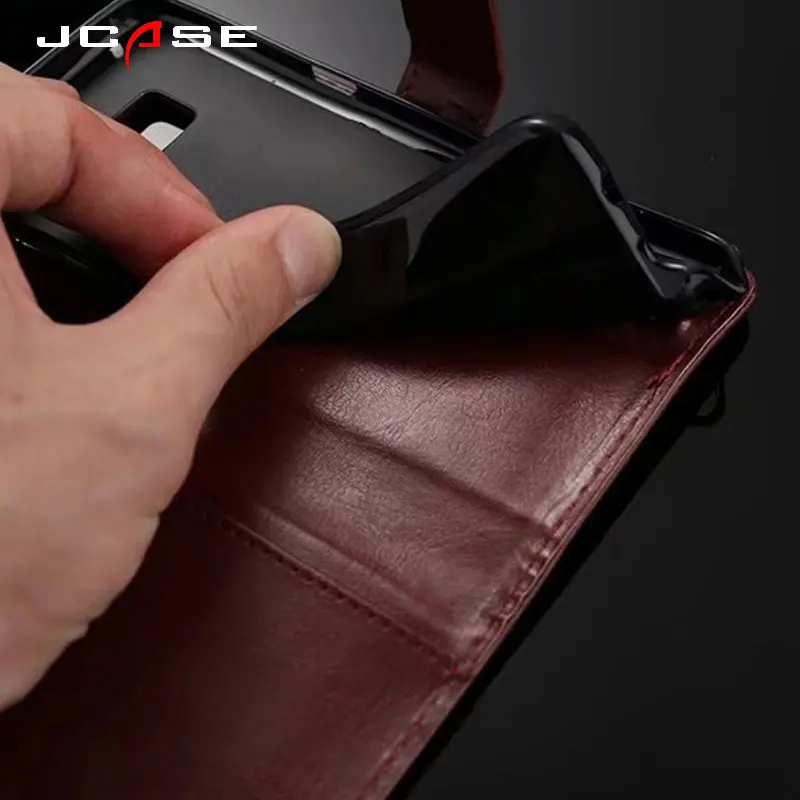 Jcase роскошный высококачественный кожаный чехол для телефона Samsumg Galaxy J3 J5 J7 2017