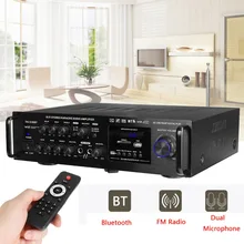 220-240 в 2000 Вт беспроводной цифровой аудио усилитель 4 Ом bluetooth стерео караоке усилитель 2 микрофона вход FM RC Домашний кинотеатр усилитель