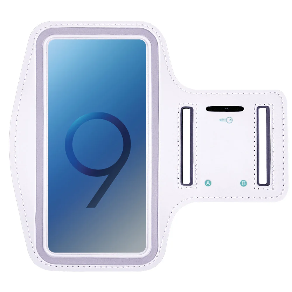 Белый Универсальный спортивный нарукавник для телефона samsung Galaxy S10 S9 S8 Note10 9 8, чехол для спортивной сумки на руку, чехол для активного отдыха на велосипеде - Цвет: Белый
