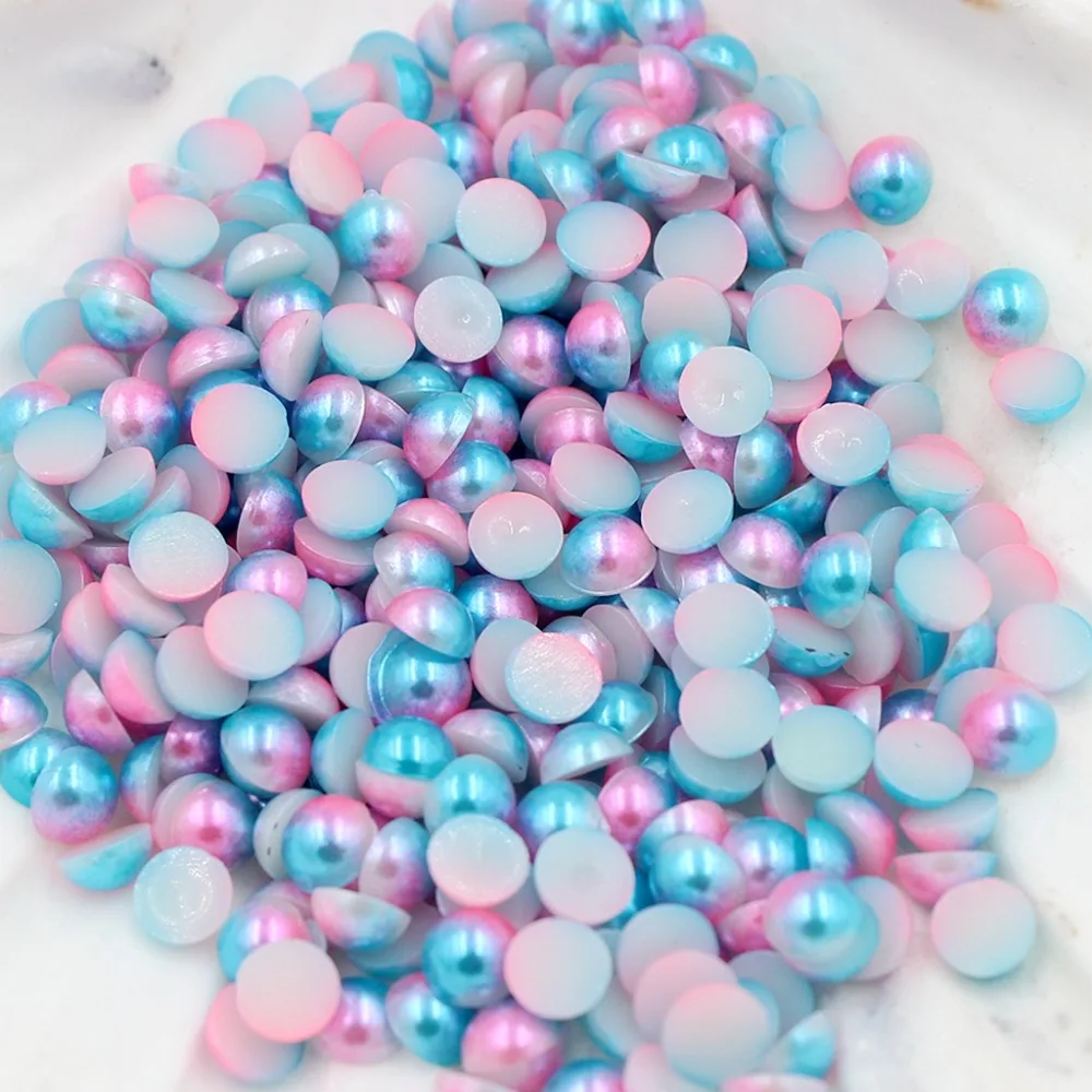 Pick 3 4 5 6 8 10 12mm Multi 22 Colors Resin ABS Round Flatback Imitation Pearls Beads Crafts For Diy Nail Art Phone Decoration | Украшения